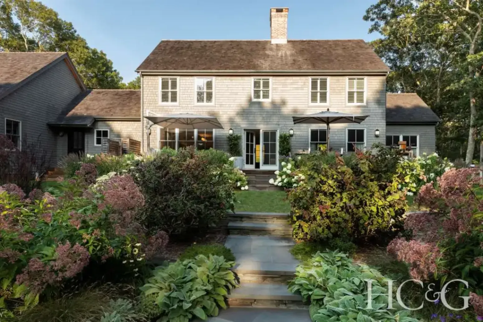Sag Harbor colonial house backyard