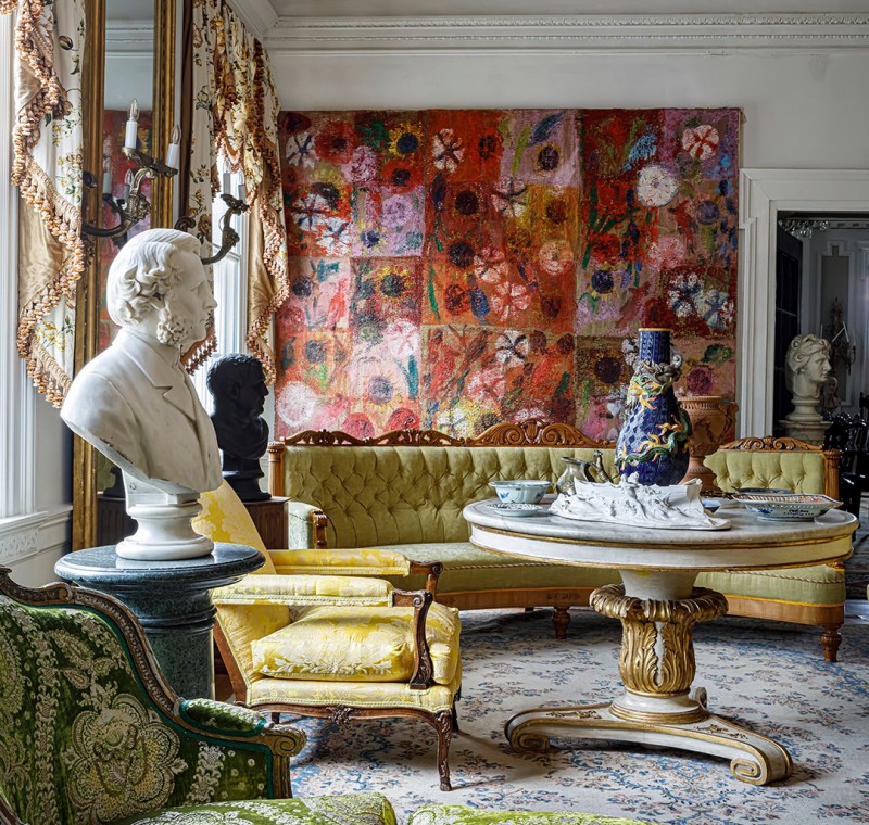 Renowned Artist Hunt Slonem's Restored Gilded Age Manor in the Catskills Comes to Market