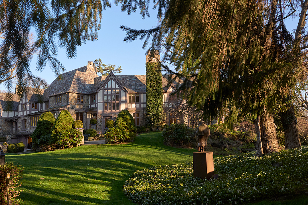 Inside a Gorgeous Greenwich Manor Defined by Its Glamorous, Unique Use of Marble