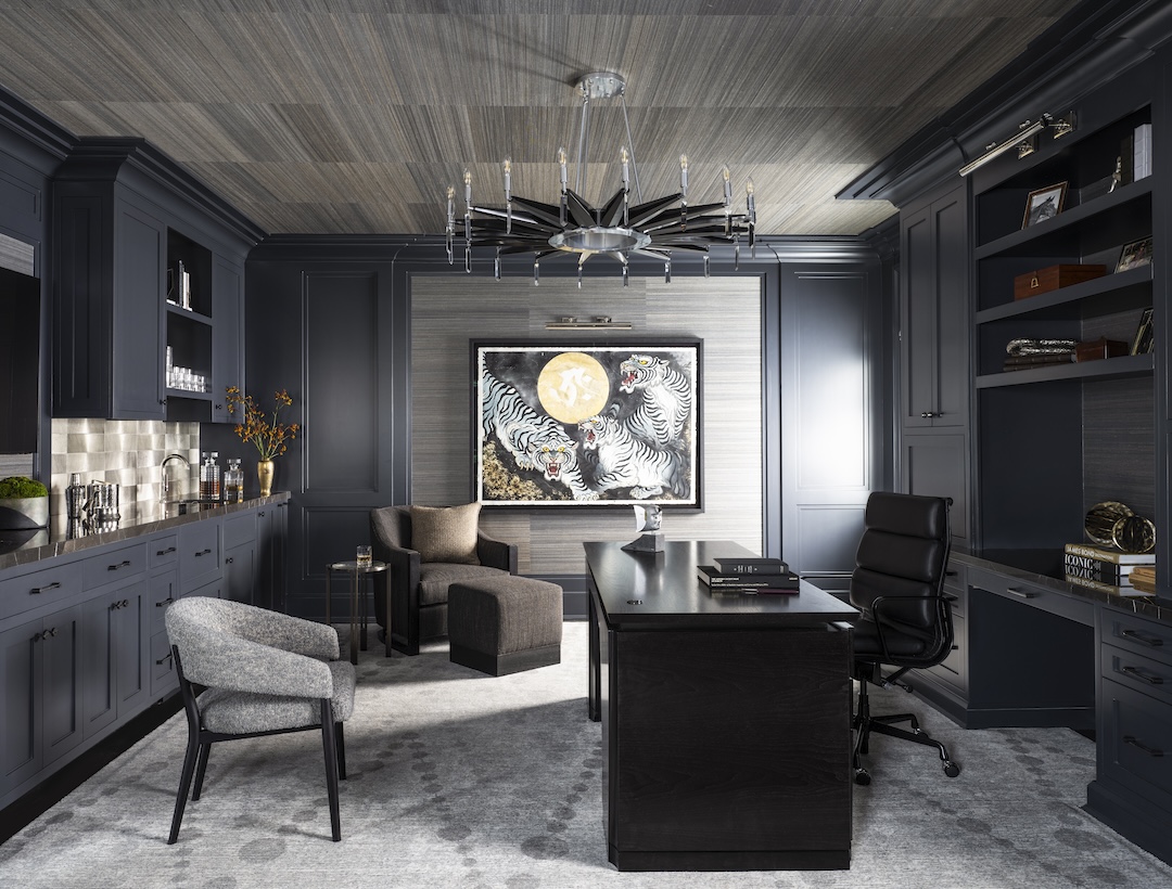 His office and bar. Photo by Adam Macchia