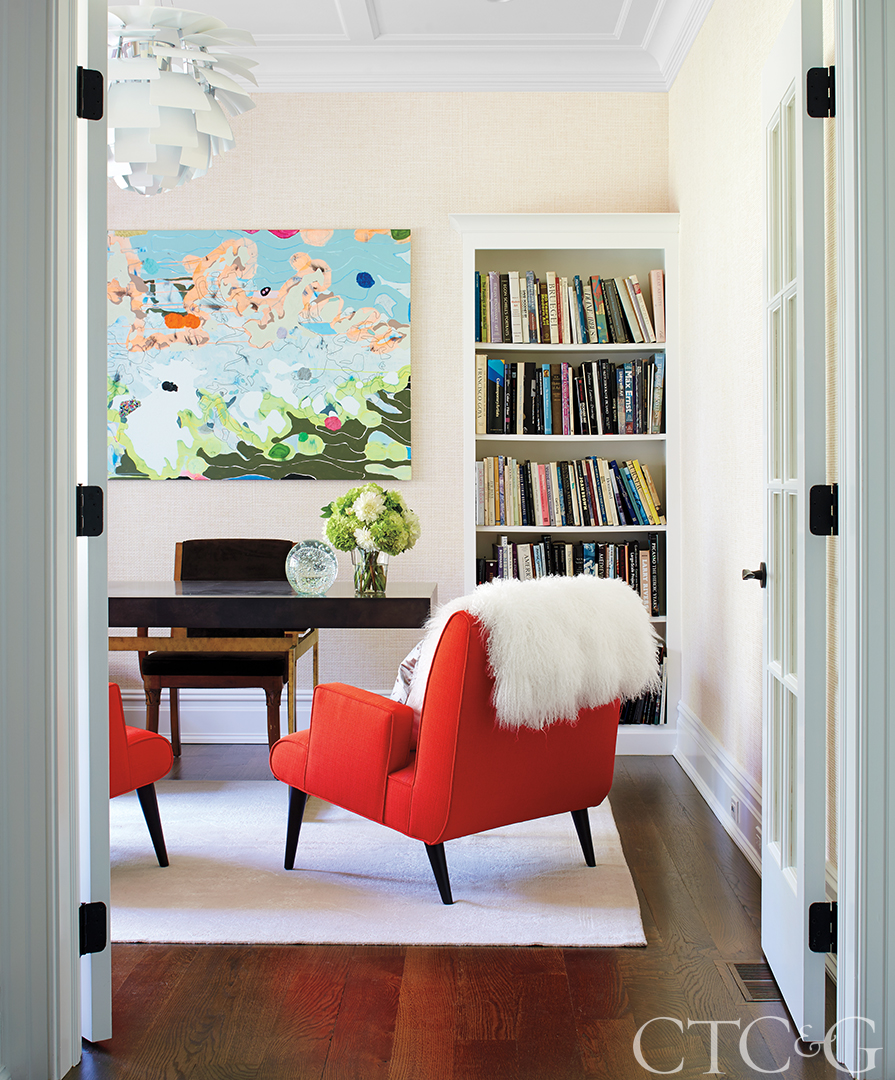 Red arm chairs for office