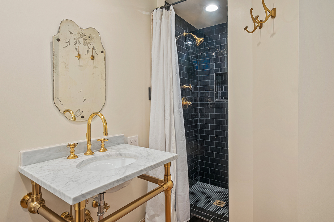 Powder room at Aaron Paul's Home