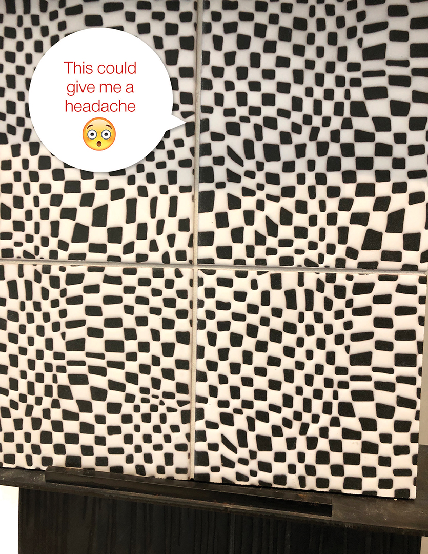 Optical illusion black and white tiles