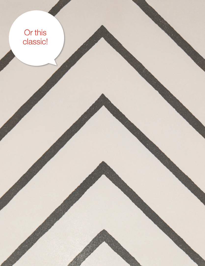 Black and white triangular tile