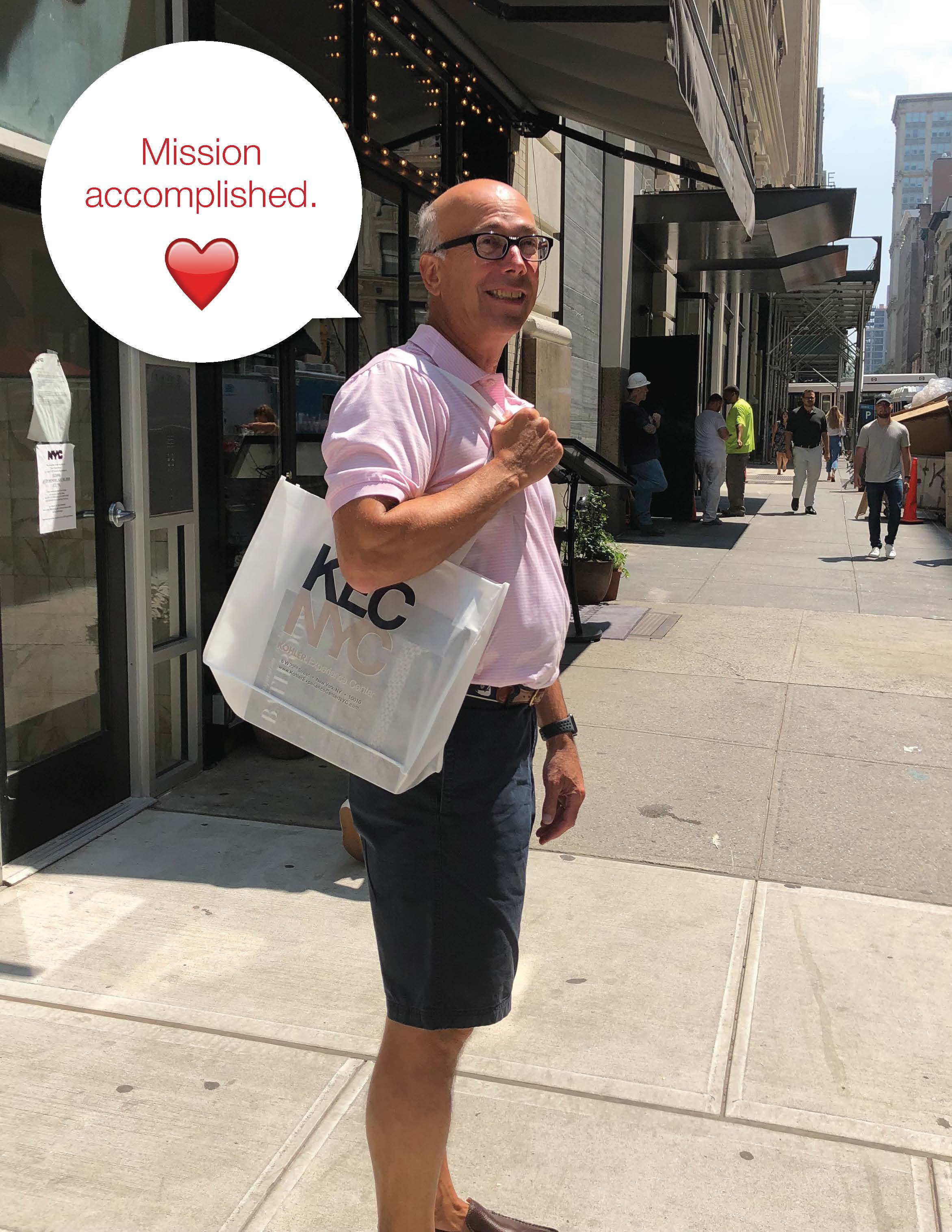 Harry Carey outside Kohler Experience Center