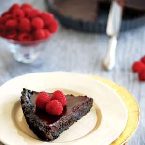 Chocolate on Chocolate Tart with Raspberries