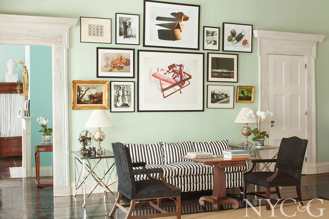 Timeless living room with campaign-style side tables